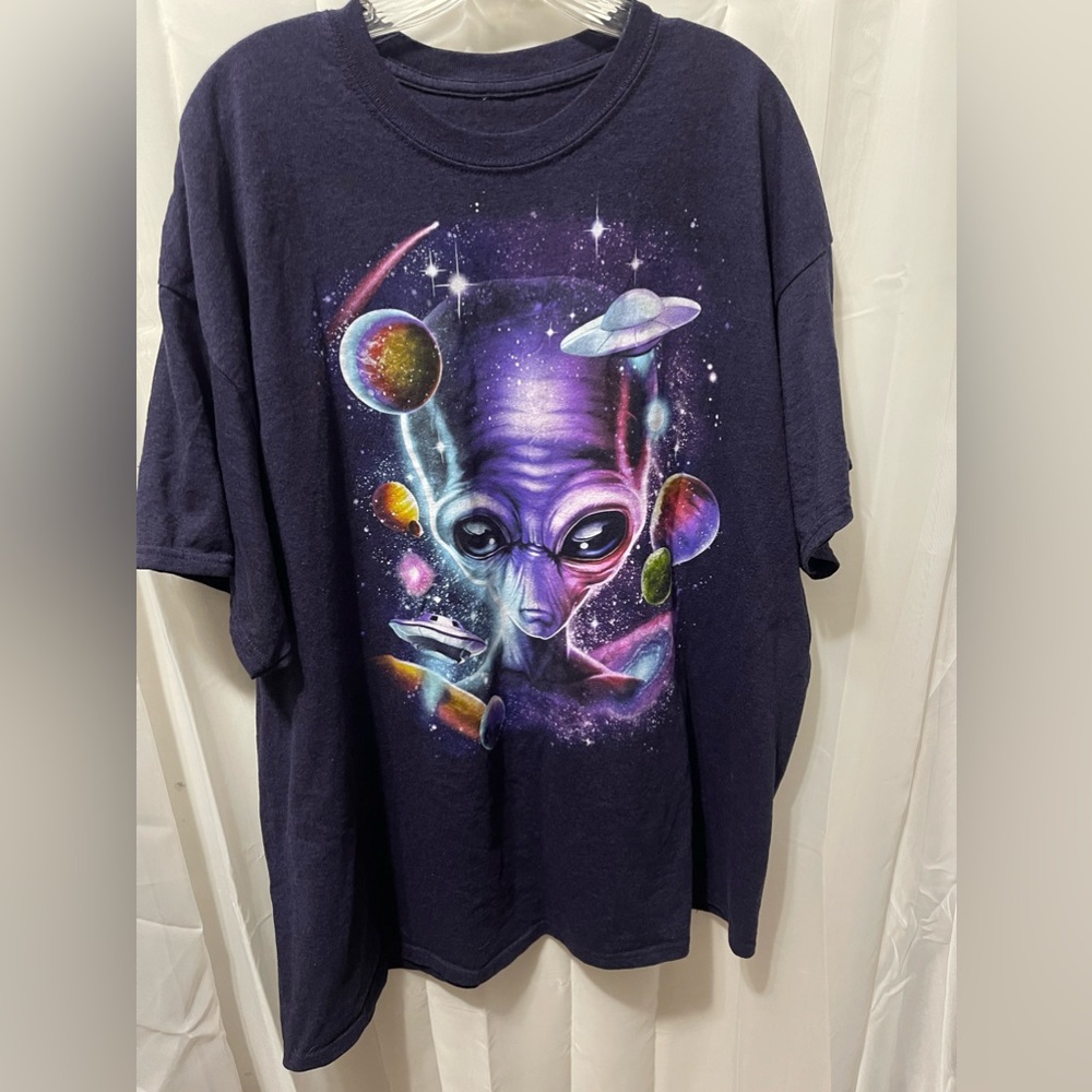 Y2K UFO Alien Graphic T-Shirt Unisex Size 2X